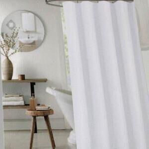 In Style Home Shower Curtain White Shimmer Weave Glam Luxe 70" X 72"